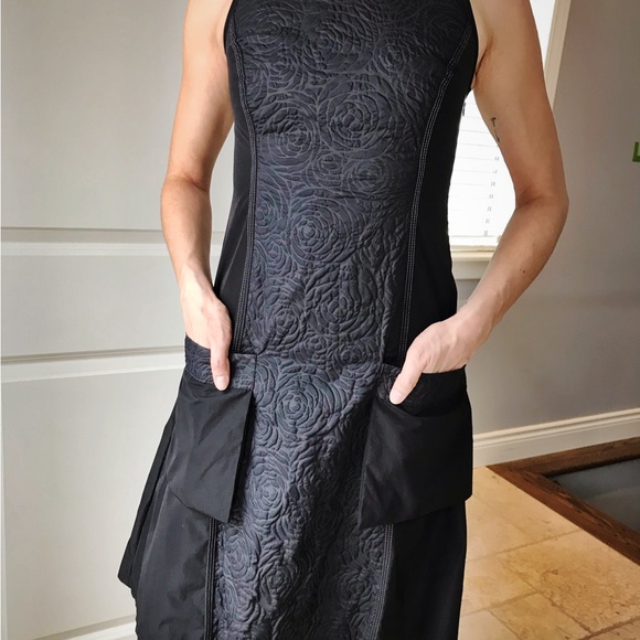 Black Rose embossed if (Individually Fashioned) Toronto designer A-line dress - Picture 10 of 11